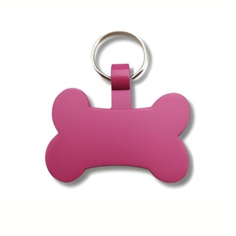 Pink Powder Coated Pet Tag Bone