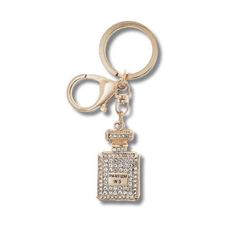 Perfume Gold Keyring Bling