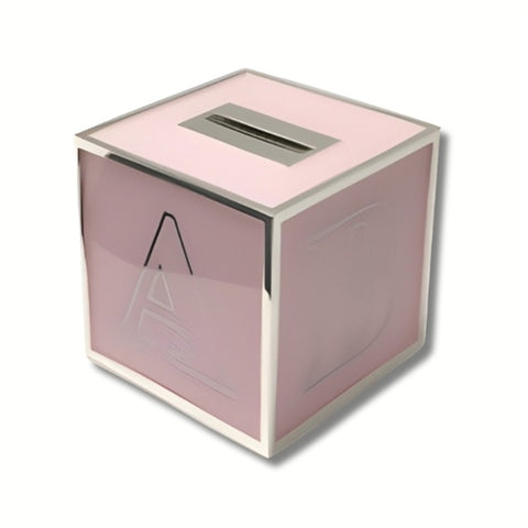 ABC Cube Money Box Pastel Pink