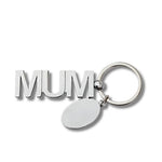 MUM Silver Keyring with Engravable Plate