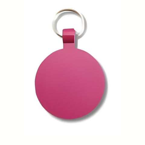 Pink Powder Coated Pet Tag Circle