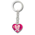 I Love You Mum Heart Shaped Keyring