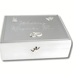 Wedding Keepsake Box White and Silver