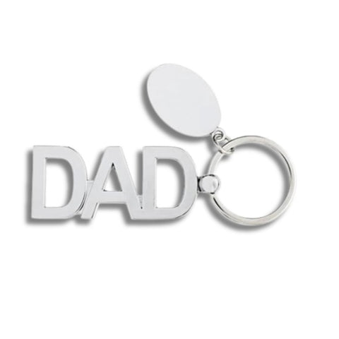 DAD Silver Keyring with Engravable Plate