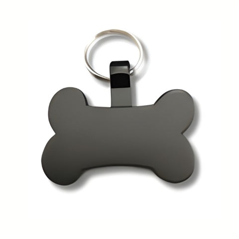 Black Powder Coated Bone Pet Tag