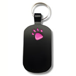 Black with Pink Paw Print Pet Tag