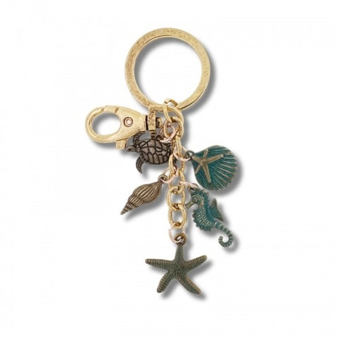 Shell And Seahorse Keyring